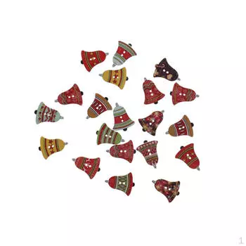 20шт Рождественский колокольчик Деревянные пуговицы Швейные украшения DIY Поделки
