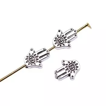 20шт ручные бусины с маленьким отверстием бусины античное серебро цвет цинковый сплав 9х7мм