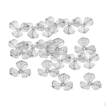 20шт Серебряная металлическая филигрань