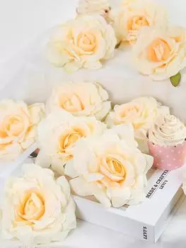 20шт шелковые головки роз, искусственные цветочные головки без стеблей оптом для свадебных букетов своими руками, цветочные праздничные столы, украшения для дома синий