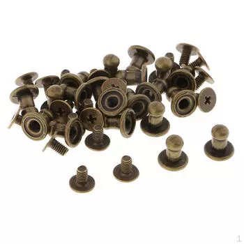 20шт. Винтовые заклепки. Винты для ремня. Книга для завинчивания - бронза.