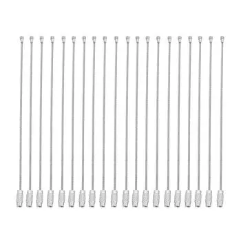 20шт. в упаковке, брелки из нержавеющей стали, кабель, веревка, брелок с винтовым фиксатором, серебро