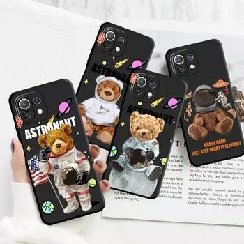 20Ультра черный чехол для телефона с рисунком астронавта и медведя для Samsung Galaxy A32 Note 20 Ultra 10 Plus 8 9 A22 A72 S22 S21 S20 Note Samsung Note 8
