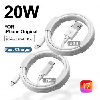 20W PD 3.0 USB For iphone Data Cable For Apple iPhone 11 12 13 14 Pro Max Plus USB-C Fast Charger X XS XR 7 8 6 Plus SE Charging 1m