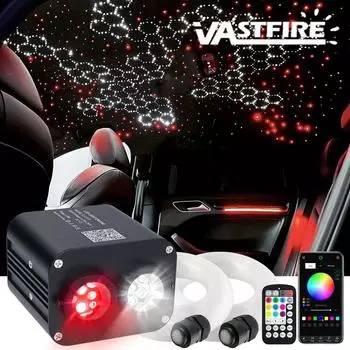 20 Вт RGBW Twinkle Double Head Car Starry Sky Music Control Car Roof Star Fiber Optical Star Ceiling kit Smart APP Fiber Optical Light Only machine