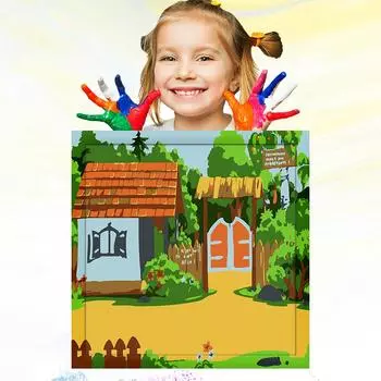 20x20 см Дети Обучение рисованию Картина маслом по номерам для детей Детский рисунок Ручная роспись Развитие хобби 20x20cm no Frame