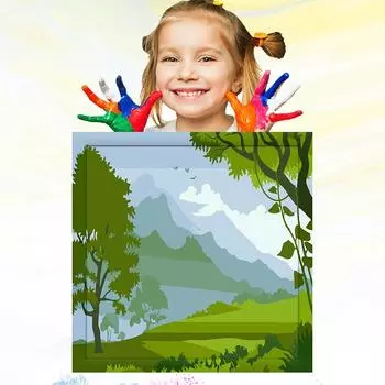20x20 см Детская Живопись Обучение Хобби Развитие Масляная Живопись По Номерам Для Детей Ручная Роспись Детей Рисунок 20x20cm no Frame