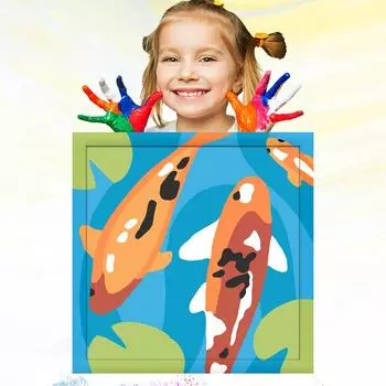 20x20 см Детский рисунок Масло Живопись по номерам для детей Ручная роспись Детская живопись Обучение хобби Развитие 20x20cm no Frame