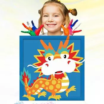20x20 см Детский рисунок Масло Живопись по номерам Для детей Развитие хобби Обучение рисованию Детей Ручная роспись 20x20cm no Frame