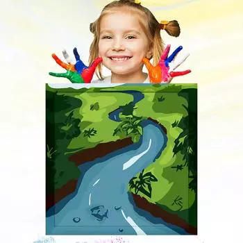 20x20 см Детский рисунок маслом по номерам для детей, ручная роспись, развитие хобби, обучение рисованию детей 20x20cm no Frame