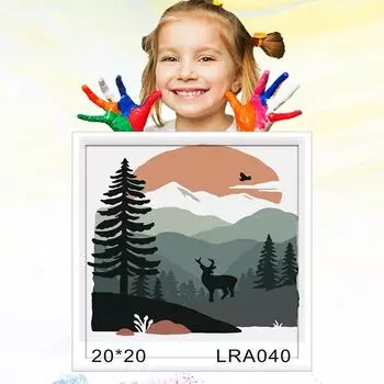 20x20 см Детский рисунок Обучение рисованию Масляная живопись по номерам Для детей Развитие хобби Раскрашено вручную 20x20cm no Frame