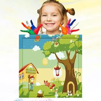 20x20 см Детское обучение рисованию, развитие хобби, ручная роспись, детский рисунок, картина маслом по номерам для детей 20x20cm no Frame