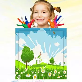 20x20 см Картина маслом по номерам для детей Развитие хобби Детский рисунок Обучение рисованию детей Ручная роспись 20x20cm no Frame