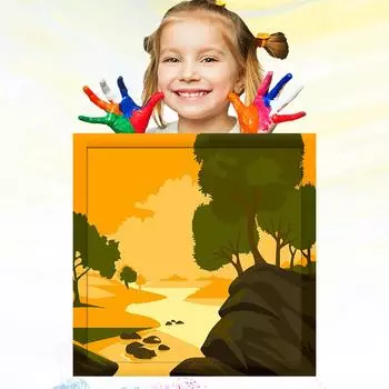 20x20 см картина маслом по номерам для детей обучение рисованию хобби развитие ручная роспись детский рисунок 20x20cm no Frame