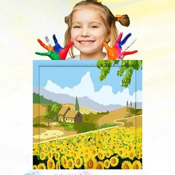 20x20 см картина маслом по номерам для детей детский рисунок хобби развитие ручная роспись дети обучение рисованию 20x20cm no Frame