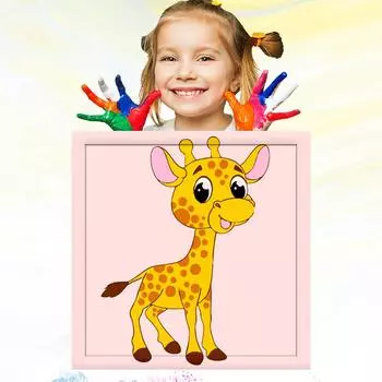 20x20 см обучение рисованию детей, ручная роспись маслом по номерам для детей, развитие хобби, детский рисунок 20x20cm no Frame