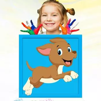 20x20 см обучение рисованию для детей, ручная роспись, развитие хобби, детский рисунок, картина маслом по номерам для детей 20x20cm no Frame