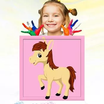 20x20 см обучение рисованию для детей, ручная роспись маслом по номерам для детей, детский рисунок, развитие хобби 20x20cm no Frame