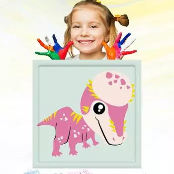 20x20 см Раскрашенная вручную детская живопись Обучение рисованию Детский рисунок Масло Живопись по номерам Для Детей Развитие хобби 20x20cm no Frame