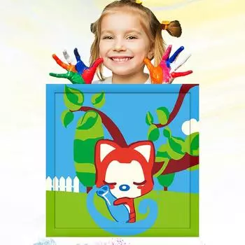 20x20 см развитие хобби, ручная роспись маслом по номерам для детей, детский рисунок, обучение рисованию детей 20x20cm no Frame