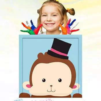 20x20 см развитие хобби, ручная роспись, обучение рисованию детей, детский рисунок, картина маслом по номерам для детей 20x20cm no Frame