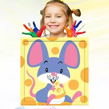 20x20 см, ручная роспись, обучение рисованию, хобби, развитие, детский рисунок, картина маслом по номерам для детей 20x20cm no Frame