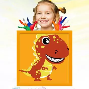 20x20 см, ручная роспись, развитие хобби, картина маслом по номерам для детей, детский рисунок, обучение рисованию детей 20x20cm no Frame