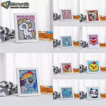 20X20CM 5D DIY Алмазная картина Цветная лошадь Вышивка крестом Горный хрусталь Мозаика Картина Домашний декор