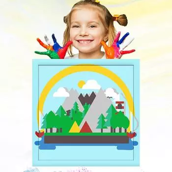 20x20см Картина маслом по номерам Для детей Ручная роспись Детский рисунок Хобби Развитие Дети Обучение рисованию 20x20cm no Frame