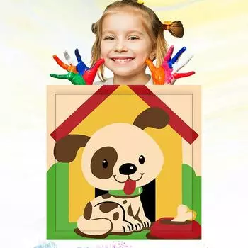 20x20см Ручная роспись маслом по номерам Для детей Детский рисунок Дети Рисование Обучение Хобби Развитие 20x20cm no Frame