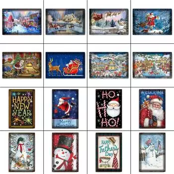 20x30cm Merry Christmas Metal Poster Bar Cafe Wall Decor Metal Plaque Vintage Poster Rusty Metal Tin Sign Industrial Decor 20x30cm