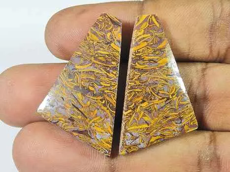 20X37X04 MM Natural Mariam Jasper Matched Pair Fancy Cabochon Gemstone 52Cts SK-3407