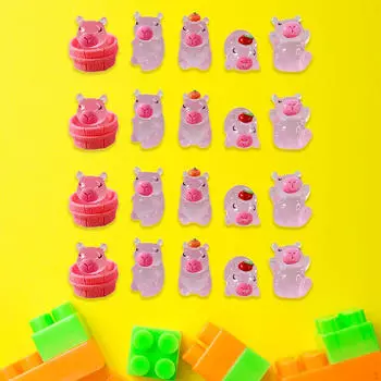 20x Миниатюрные статуэтки животных из смолы, миниатюрные фигурки, светящиеся в темноте, милые миниатюрные скульптуры своими руками