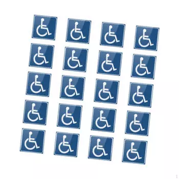 20x Наклейки с символами для инвалидных колясок 3x3 дюйма Наклейки для инвалидов