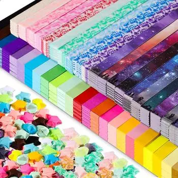 2100 листов оригами звездные полоски 27 однотонных бумажных звезд ночник оригами звездные полоски космические оригами полоски двухсторонние звездные полоски 2100pcs