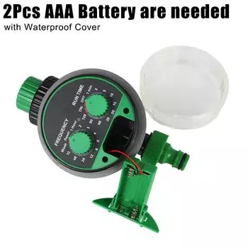 21025 Ball Valve Electronic Water Timer Two Dial Garden Automatic Irrigation Controller Drip Irrigation System Battery Operated зелёный