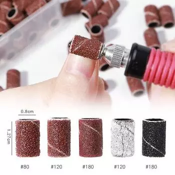 210/100/75 шт. шлифовальные насадки для электрической маникюрной машинки 180/120/80 зернистость фрезы для ногтей шлифовальные насадки набор инструментов для педикюра 100PCS(#80)