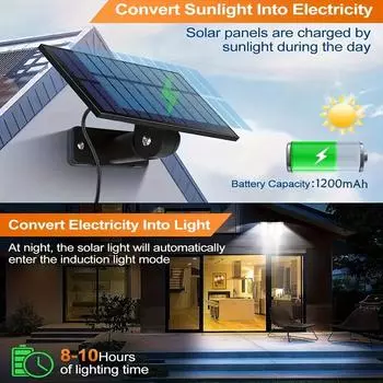 210 LED Outdoor Solar Wall Lamp 1/2/4Pcs Solar Powered Lights Motion Sensor with Remote 3 Light Modes Night Lamp for Yard Garden 3 Modes