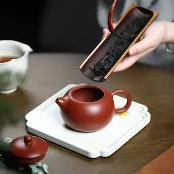 210 мл чайник ручной работы Сиши из сырой руды Дахунпао грязевой чайник Исин фиолетовый глиняный чайник китайский мастер Цзыша чайный сервиз коллекция подарок 12.3x7.7CM 210ml