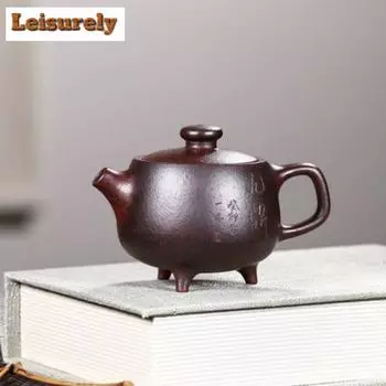 210 мл подлинный исинский фиолетовый глиняный чайник сырой руды дровяной фарфоровый глиняный горшок трехногий чайник Цзюдин фильтр для заваривания индивидуальный