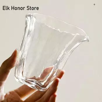 210 мл утолщенный стеклянный кувшин для чая, термостойкая чашка в стиле ретро, чашка для разделения чая Cha Hai, чашка правосудия, кофейная посуда, аксессуары 10.4x9.5cm 210ml