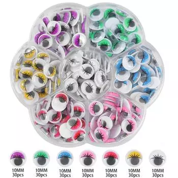 210 шт. самоклеящиеся подвижные кукольные глаза для кукол Wiggly Googly 04