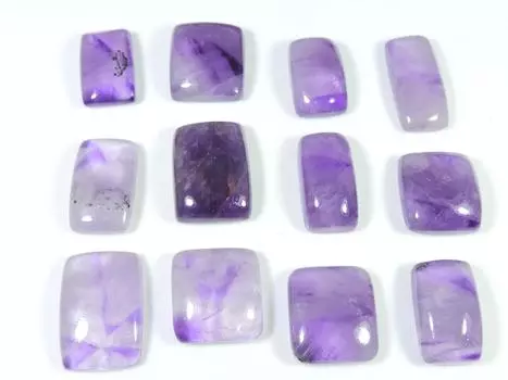 210Cts. Натуральный аметистовый кружевной агат восьмиугольный драгоценный камень россыпью 12 шт. лот 21-21 мм RQ-1247