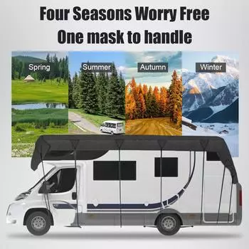 210d Автодом Верхний тент Чехол для крыши автодома Водонепроницаемый тент от солнца Пылезащитный тент Анти-УФ E6a0 чёрный