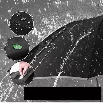 210T Автоматический складной зонт с 10 ребрами УФ-излучения и светодиодным фонариком, ветрозащитная светоотражающая полоса UPF50 для автомобиля, солнечный дождливый день чёрный