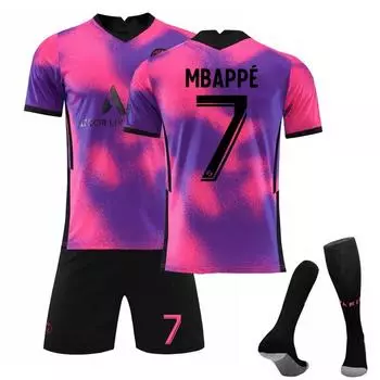 2122 Home Away Training Tshirt Suit Pink Mbappe Number 7 Sports Kids Uniforms 16(90-100cm)