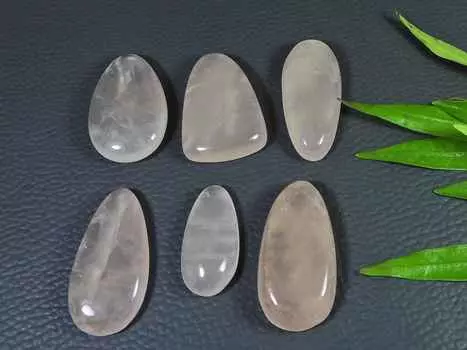 214 карат AAA розовый кварц овальный кристалл кабошон драгоценный камень россыпью 6 шт. лот 26-36 мм RQ-2879