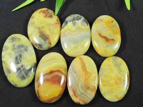 215Cts. Австралийский агат Crazy Lace Agate Oval Cabochon Jewel Stone 7 шт. Лот 29-36 мм RQ-2961