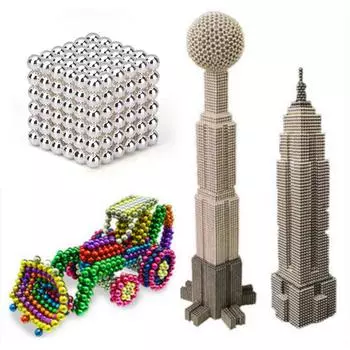 216 шт. 5 мм DIY волшебный магнит магнитные блоки шары сфера куб бусины головоломки строительные игрушки средство для снятия стресса серебряный