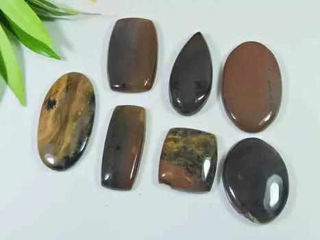 216Cts. Натуральный медовый дендритовый микс кабошон драгоценный камень россыпью 7 шт. лот 23-40 мм RQ-2146